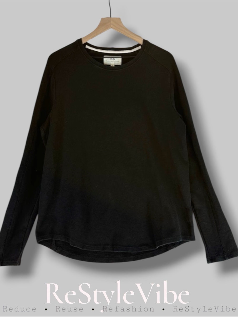 WRK Work.Rest.Karma Men’s Size XL Shirt Knit Crewneck Pullover Black Long Sleeve